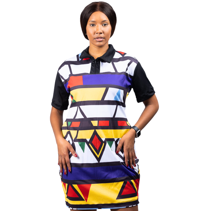 Nomvula Ndebele African Golfer Dress by Tribe Afrique