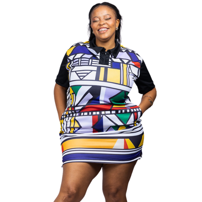 Isithunzi Ndebele African Golfer Dress by Tribe Afrique