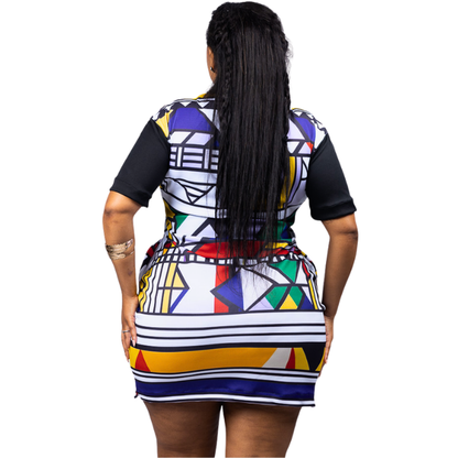 Isithunzi Ndebele African Golfer Dress by Tribe Afrique
