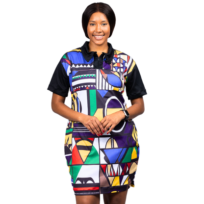 Umgwalo Ndebele African Golfer Dress by Tribe Afrique