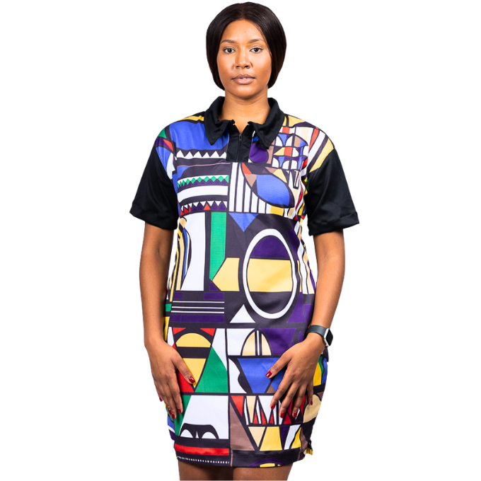 Umgwalo Ndebele African Golfer Dress by Tribe Afrique