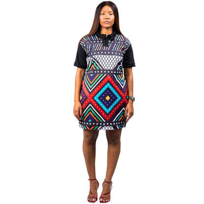 Zinhle Ndebele African Golfer Dress by Tribe Afrique