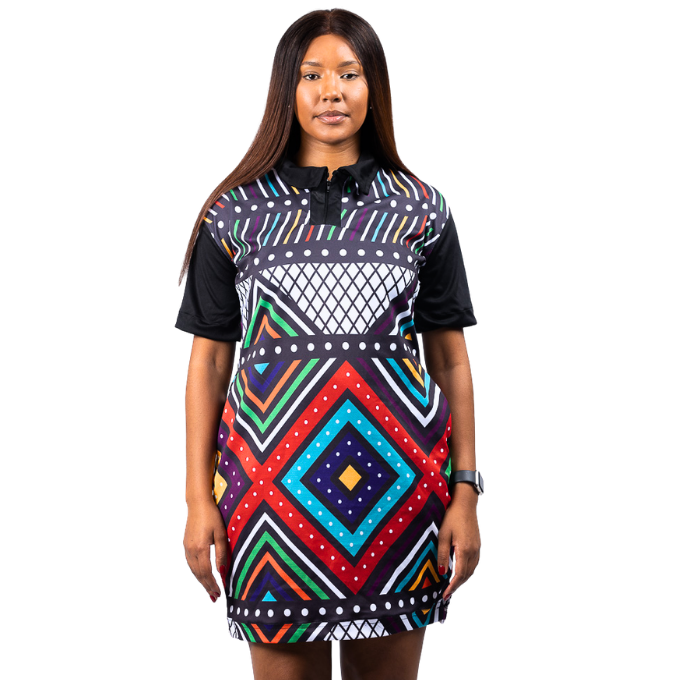 Zinhle Ndebele African Golfer Dress by Tribe Afrique