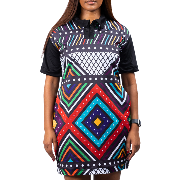 Zinhle Ndebele African Golfer Dress by Tribe Afrique