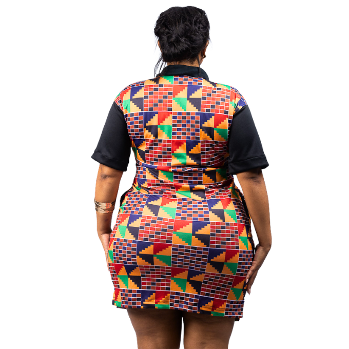 Obesebea Kente African Golfer Dress by Tribe Afrique