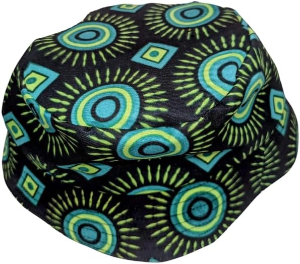 Adult size - Green Shweshwe Ahanta Bucket hat by Tribe Afrique - Tribe Afrique