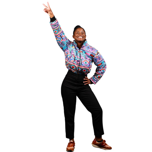New Ndebele African Crop Jacket by Tribe Afrique