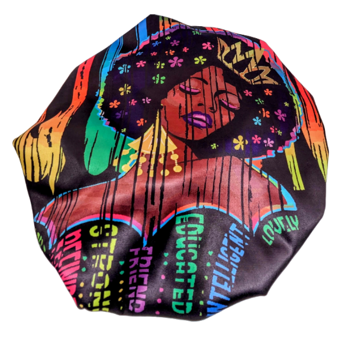 Languza Affirmations African Satin Bonnet by Tribe Afrique - Tribe Afrique