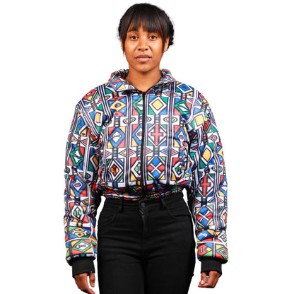 Ndebele Reloaded African Crop Jacket by Tribe Afrique