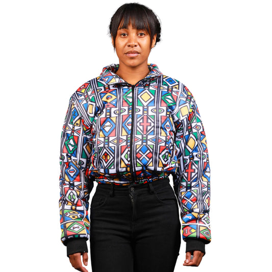 Ndebele Reloaded African Crop Jacket by Tribe Afrique