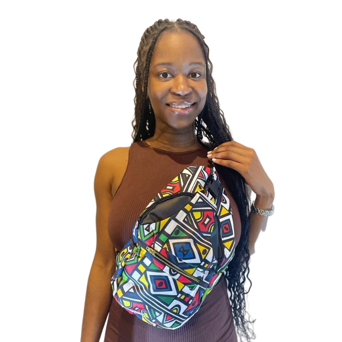 Ndebele Reloaded African Sling Bag by Tribe Afrique Tribe Afrique