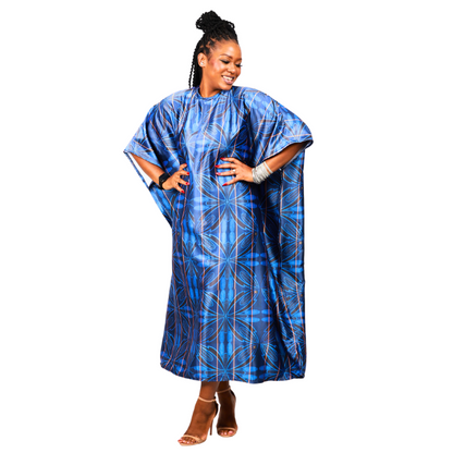 Blue Sotho African Bubu Dress by Tribe Afrique (Kaftan)