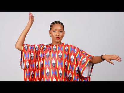 Red Swati African Bubu Dress by Tribe Afrique (Kaftan)