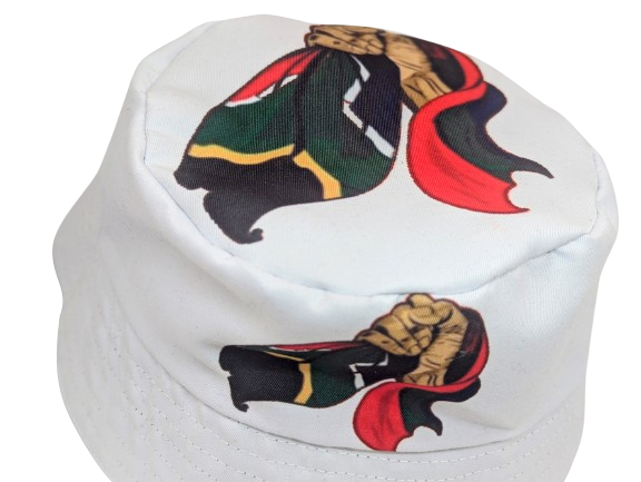 White Freedom African Bucket Hats by Tribe Afrique - Tribe Afrique
