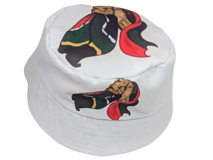 White Freedom African Bucket Hats by Tribe Afrique - Tribe Afrique