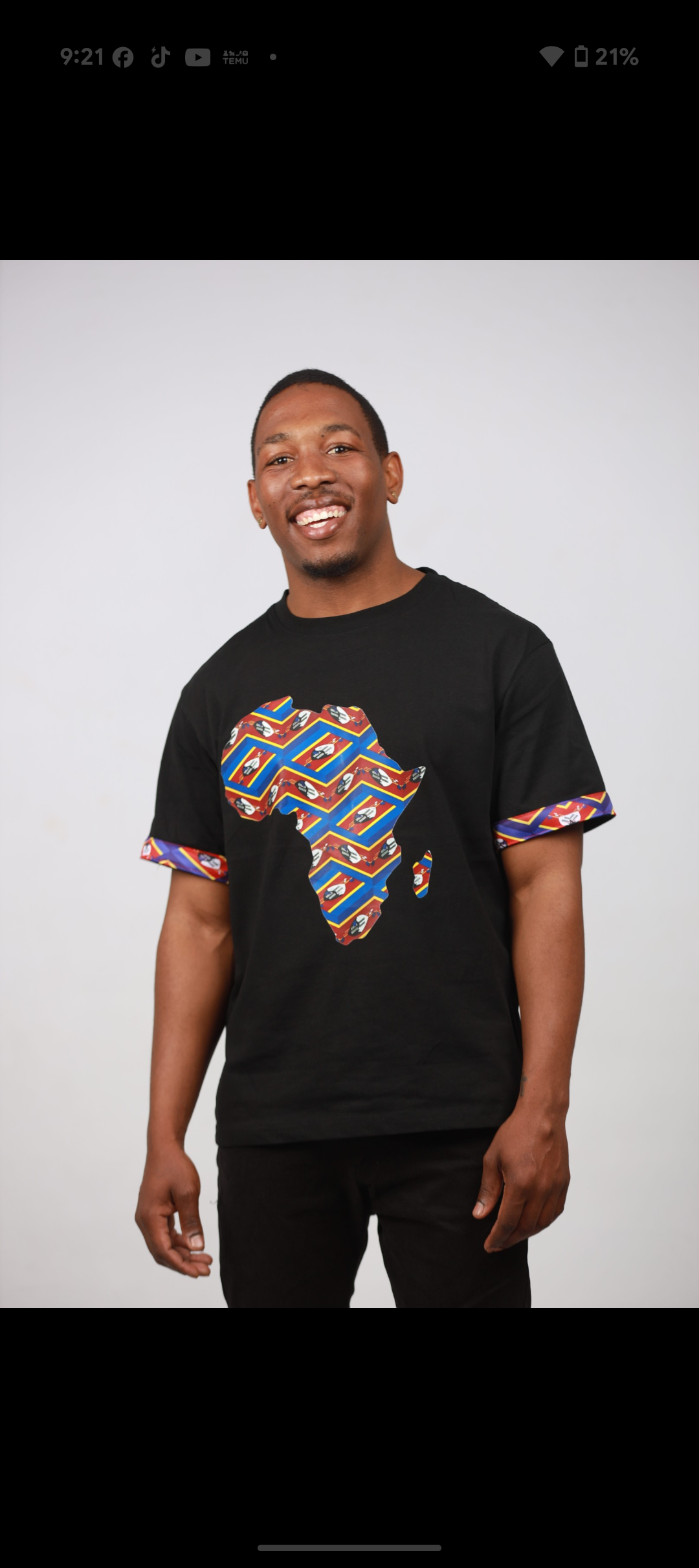 Blue Swati Africa Map Shirt by Tribe Afrique