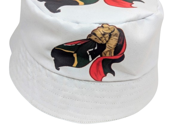 White Freedom African Bucket Hats by Tribe Afrique - Tribe Afrique