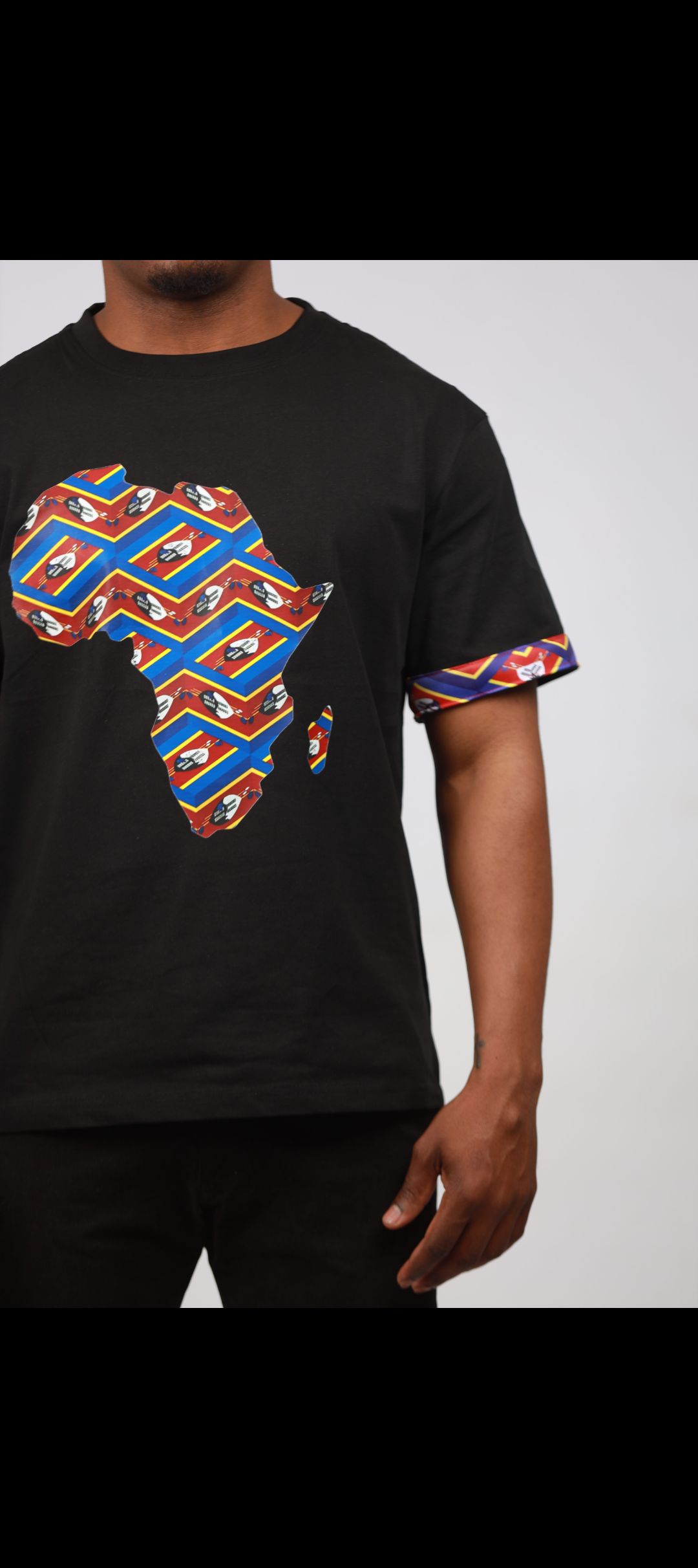 Blue Swati Africa Map Shirt by Tribe Afrique