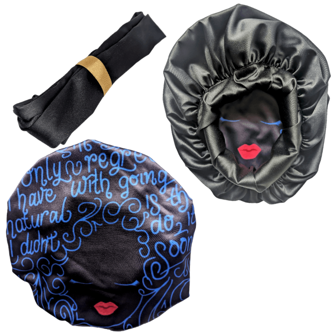 Asemahle  Affirmations African Satin Bonnet by Tribe Afrique - Tribe Afrique