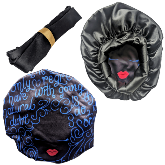 Asemahle  Affirmations African Satin Bonnet by Tribe Afrique - Tribe Afrique