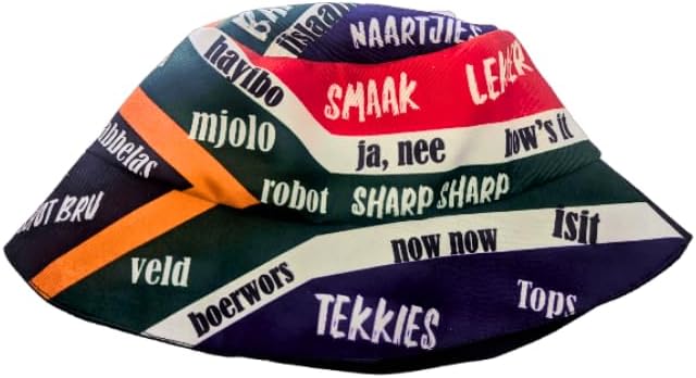 Adult size - SA Slangs on South African Flag African Bucket hat by Tribe Afrique - Tribe Afrique