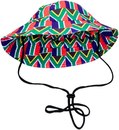Adult size - South African Flag bucket Sun hat - Tribe Afrique