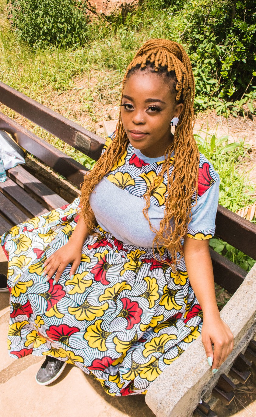 Menka Shirt by Tribe Afrique with Matching Face Mask Tribe Afrique