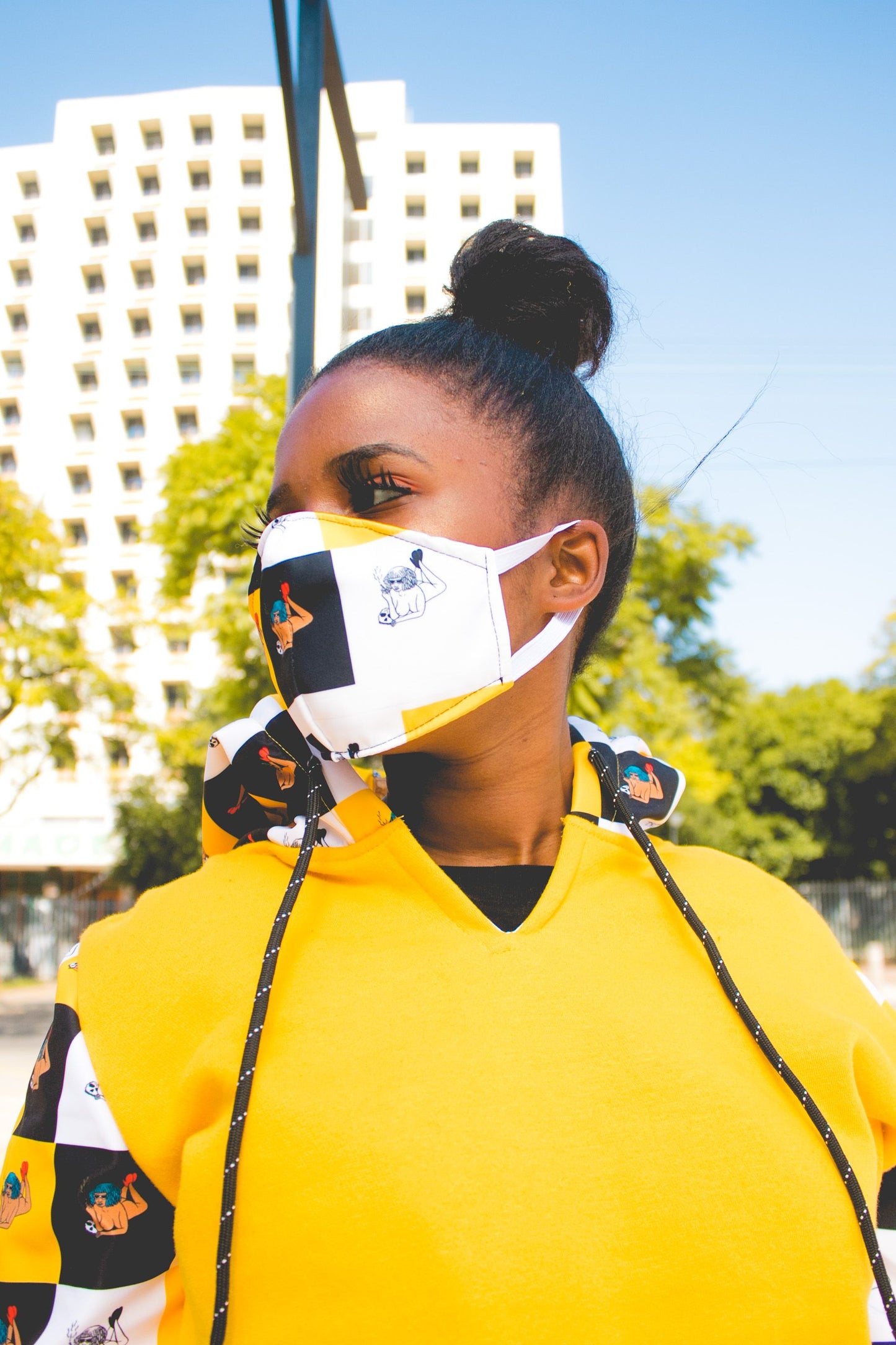 Yellow Woza Moonchild Hoodie by Tribe Afrique. Tribe Afrique