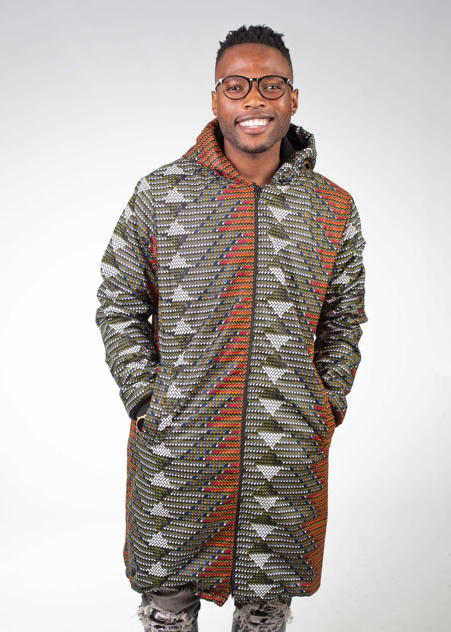 Mlindo Extra Long Jacket with Removable hood Tribe Afrique