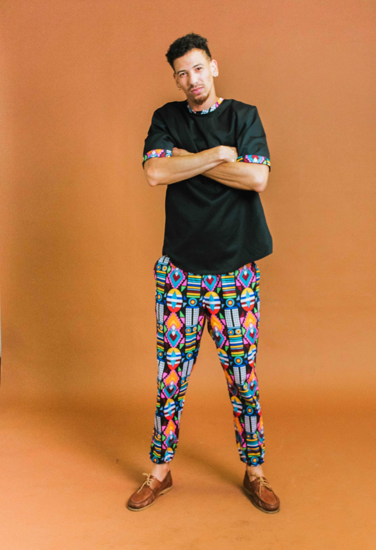 Patapaa Black Unisex Shirt with African Detailing by Tribe Afrique Tribe Afrique