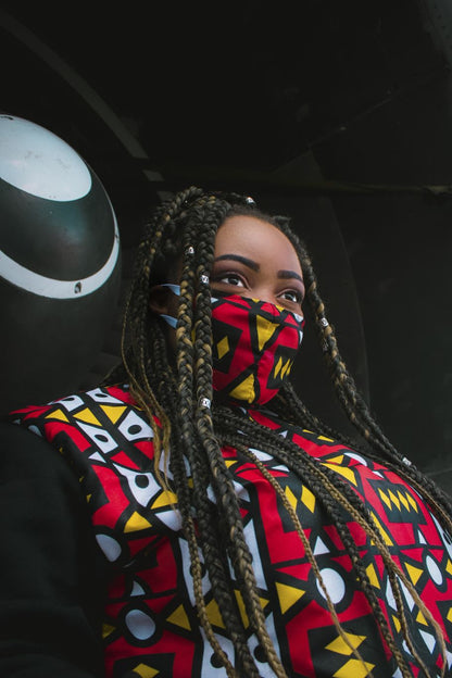 Full Black Ogya Hoodie with 3-Ply Mask Tribe Afrique