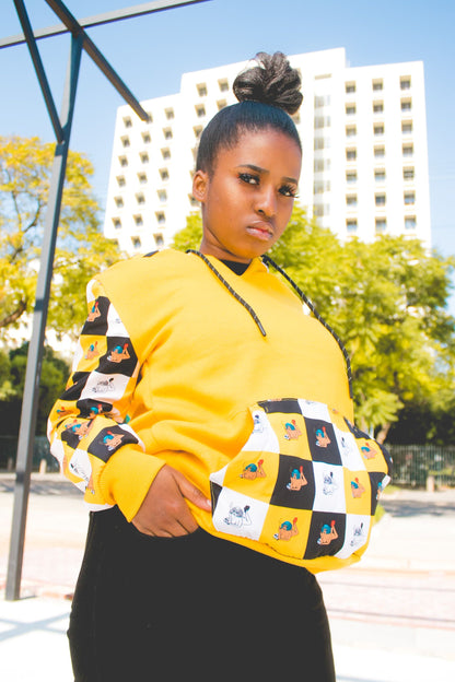 Yellow Woza Moonchild Hoodie by Tribe Afrique. Tribe Afrique