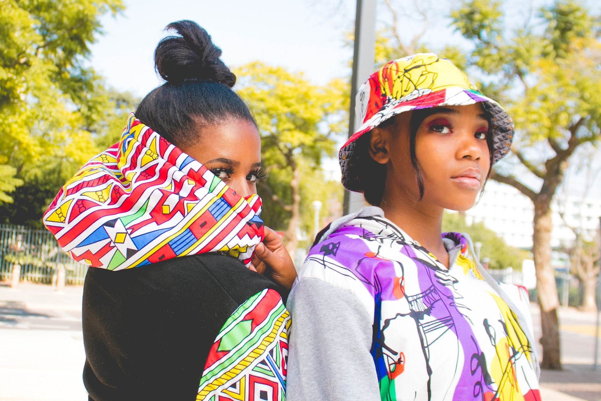 Orange Ndebele Hoodie by Tribe Afrique Tribe Afrique