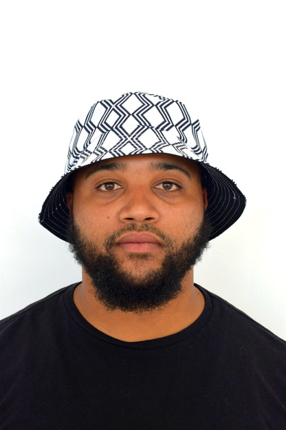 Black & White Bucket Hats by Tribe Afrique Tribe Afrique