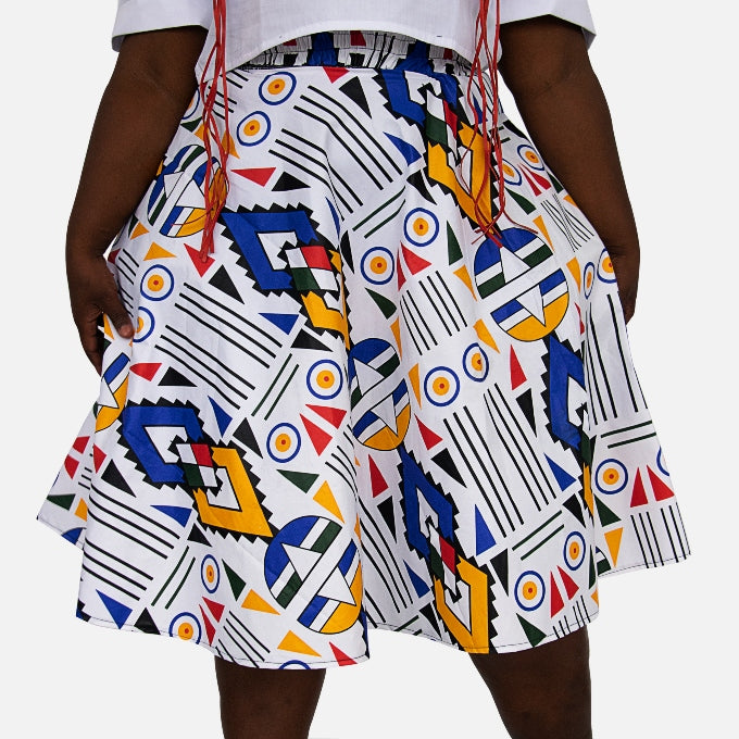 Ndebele Kese African Skirt with Matching Dook [HEADWRAP] Tribe Afrique