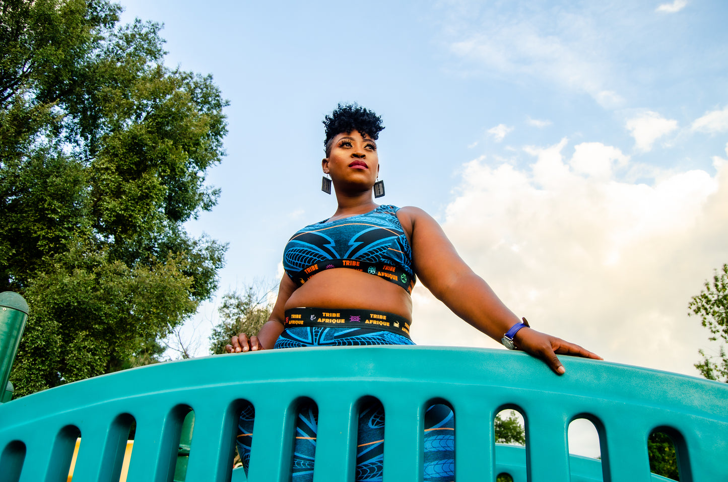 Blue Sotho Shorts [Short Leggings] Tribe Afrique