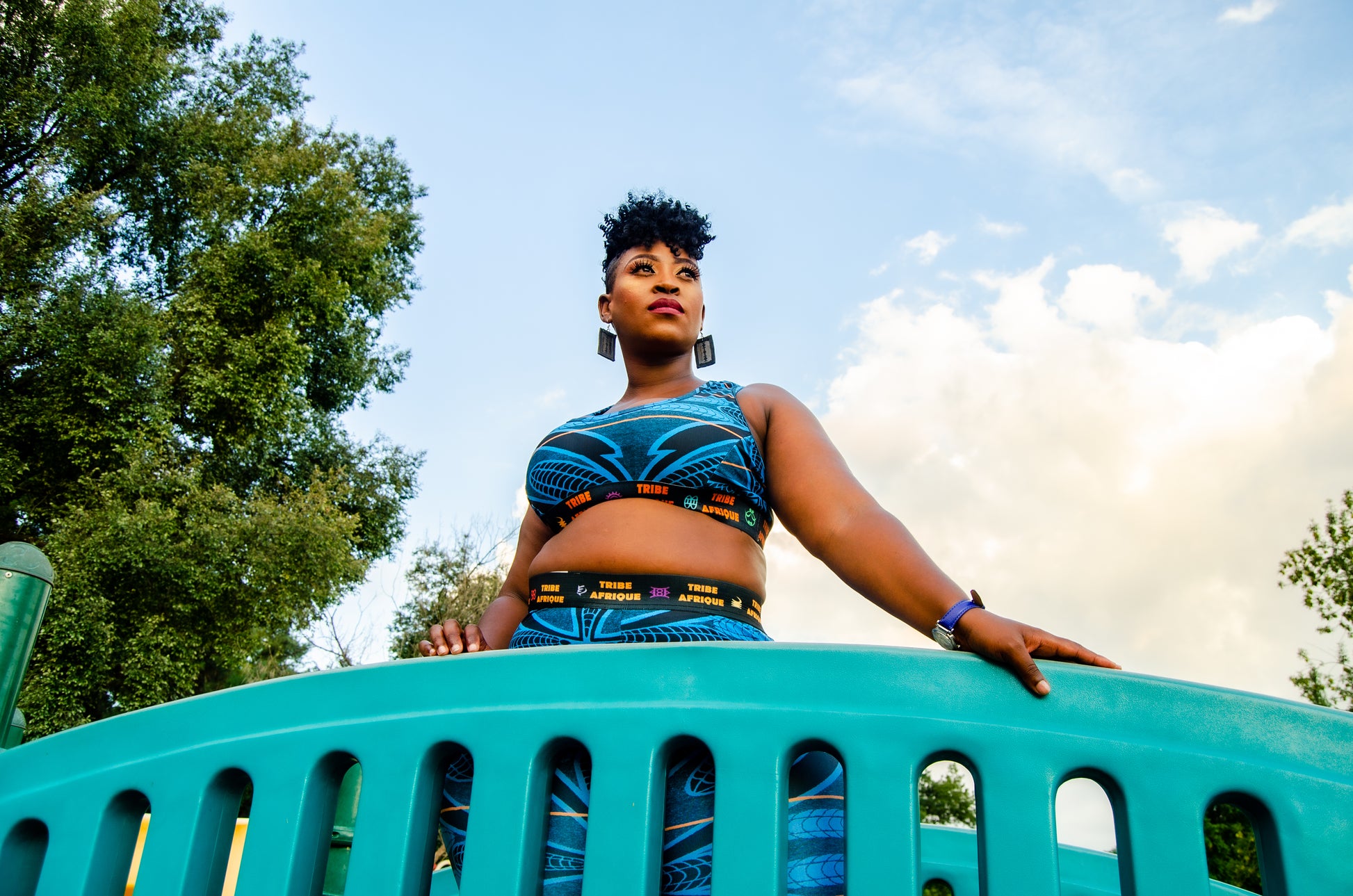 Blue Sotho Shorts [Short Leggings] Tribe Afrique