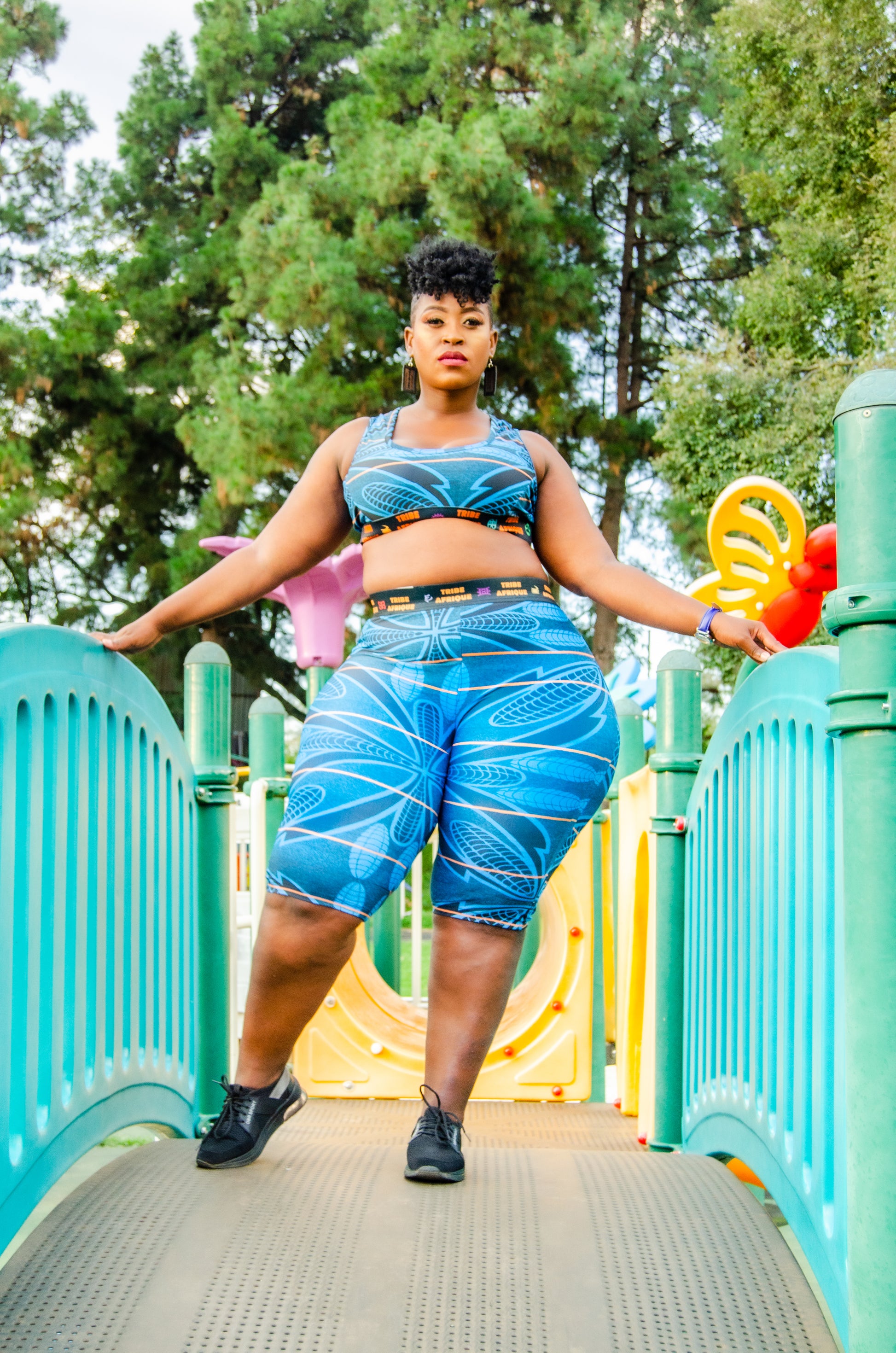 Blue Sotho Shorts [Short Leggings] Tribe Afrique