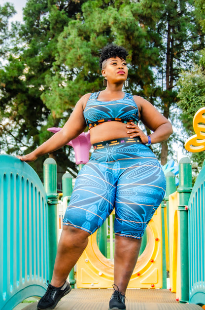Blue Sotho Shorts [Short Leggings] Tribe Afrique