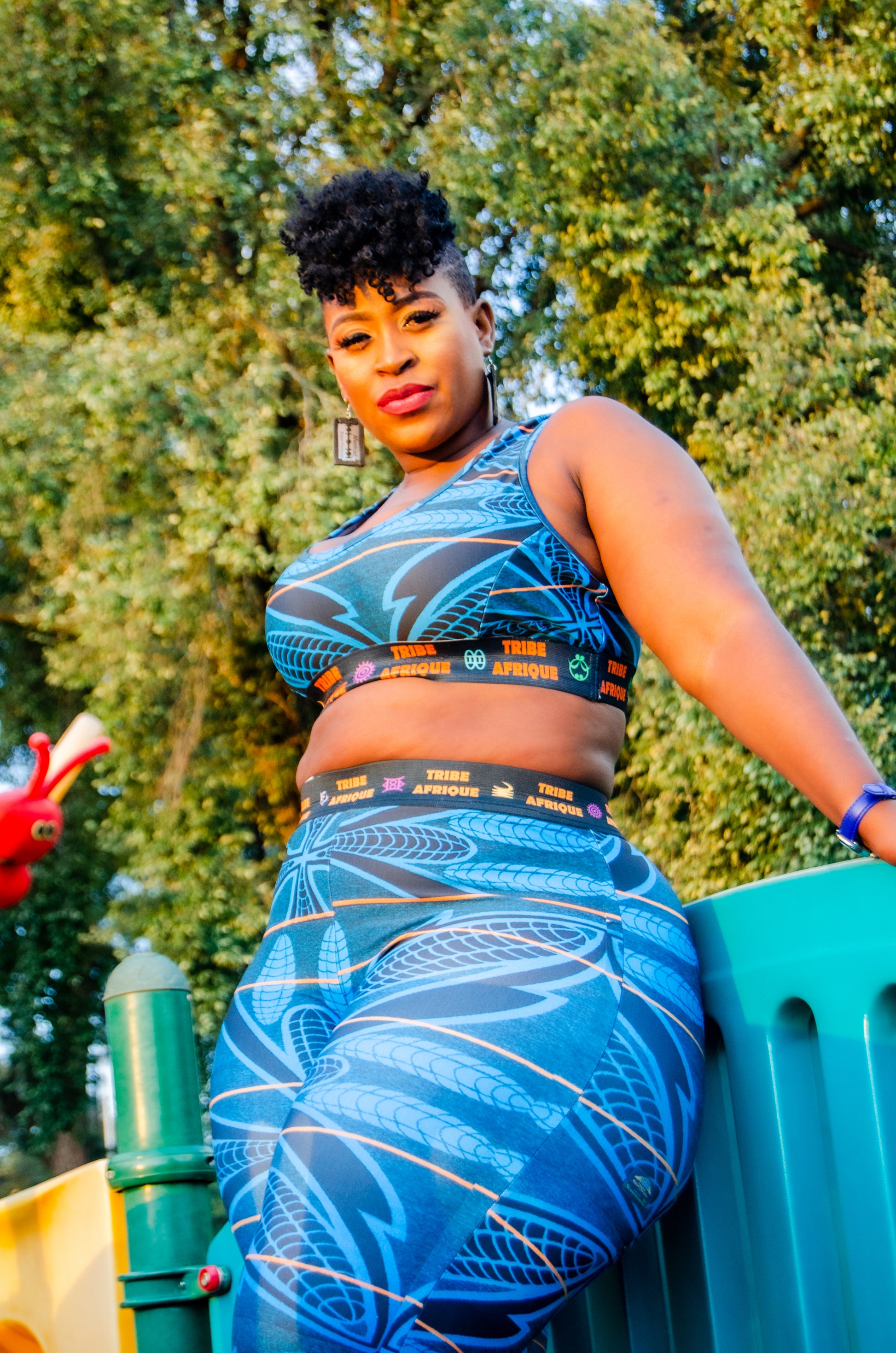 Blue Sotho Shorts [Short Leggings] Tribe Afrique