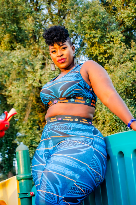 Blue Sotho Shorts [Short Leggings] Tribe Afrique