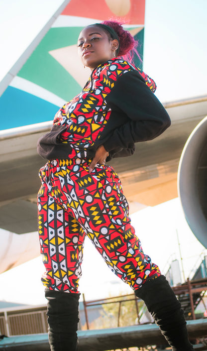 Full Black Ogya Hoodie with 3-Ply Mask Tribe Afrique