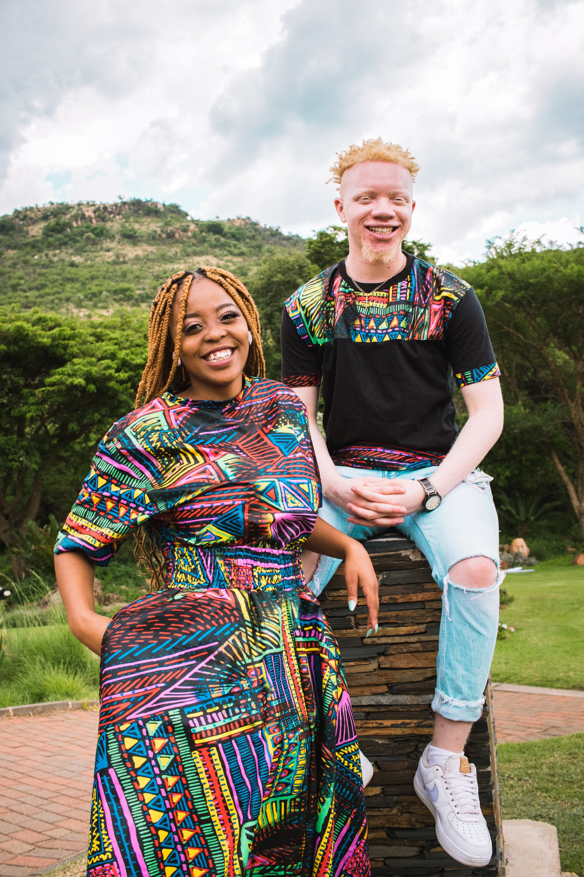 Goaso African Jika Shirt by Tribe Afrique with Matching Face Mask Tribe Afrique