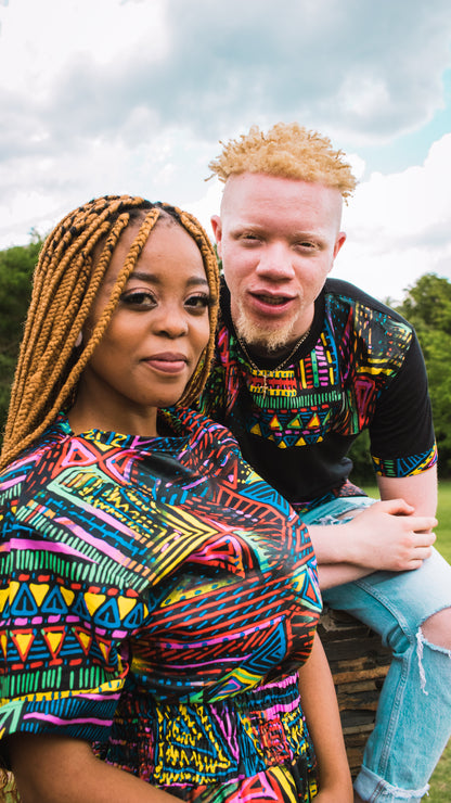 Goaso African Jika Shirt by Tribe Afrique with Matching Face Mask Tribe Afrique