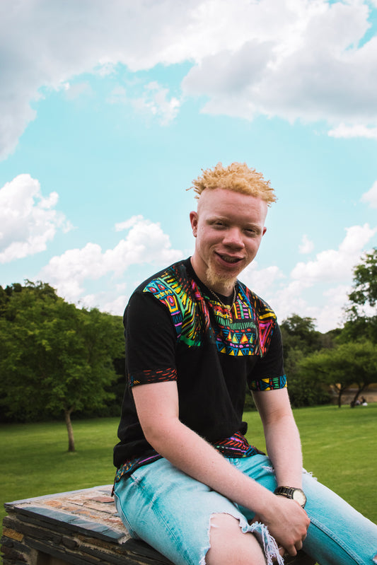 Goaso African Jika Shirt by Tribe Afrique with Matching Face Mask Tribe Afrique