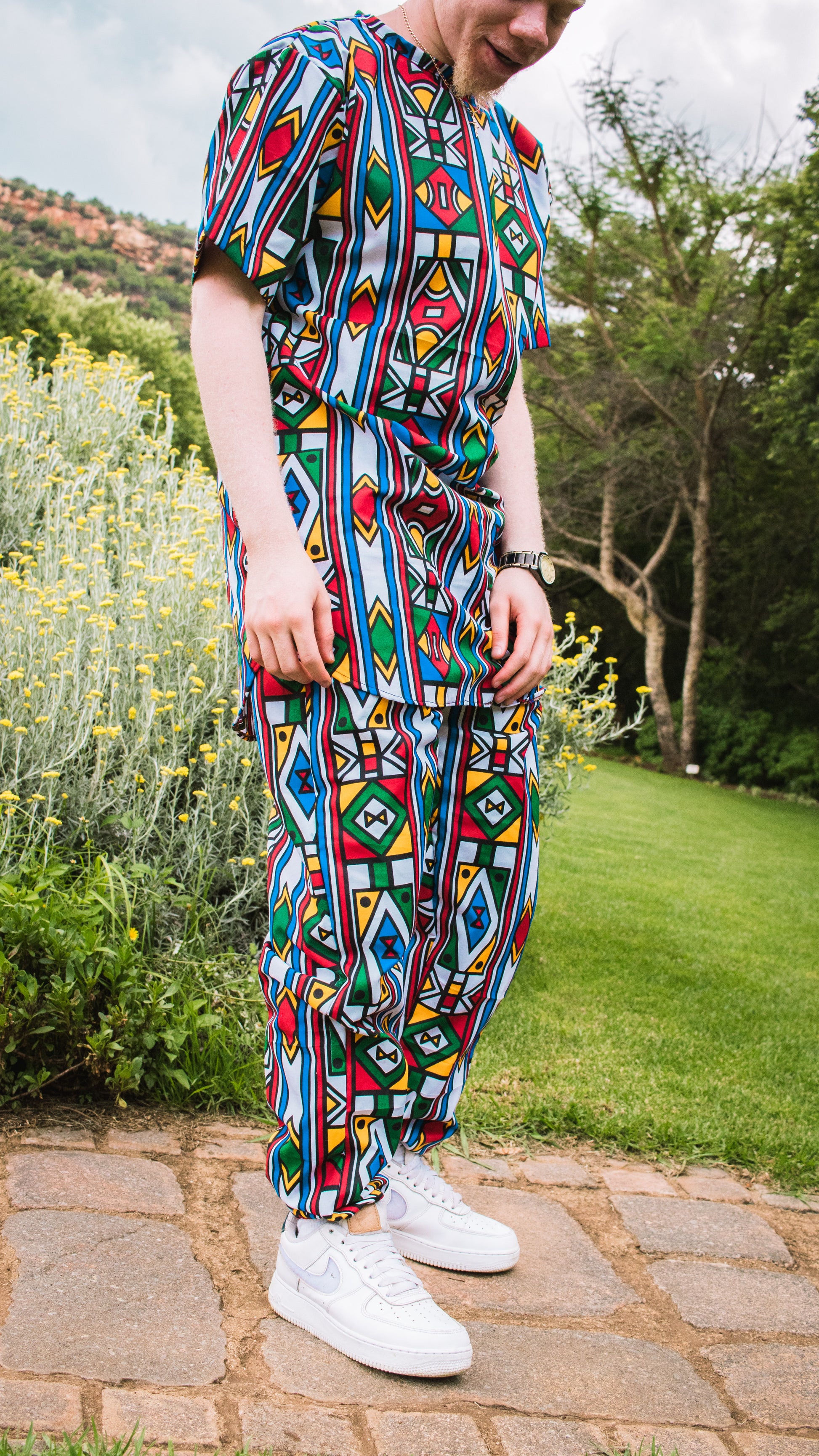 Full Ndebele Unisex African Long Shirt by Tribe Afrique Tribe Afrique