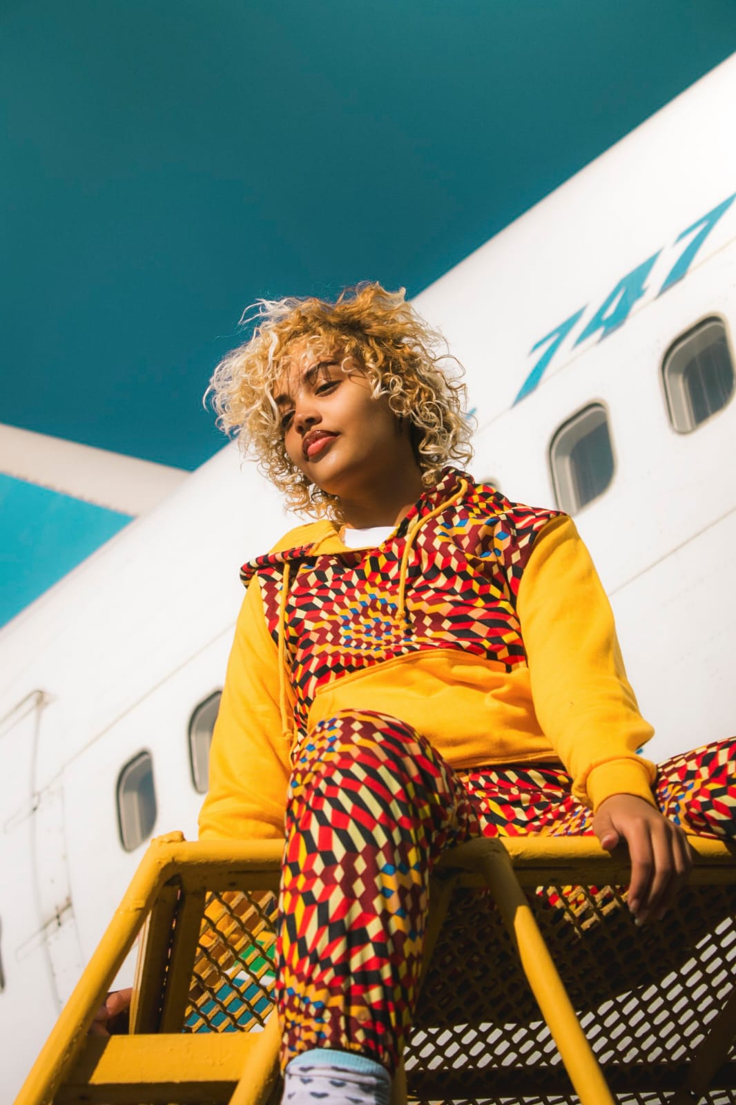 Lethu Yellow African Hoodie with 3-Ply Mask Tribe Afrique