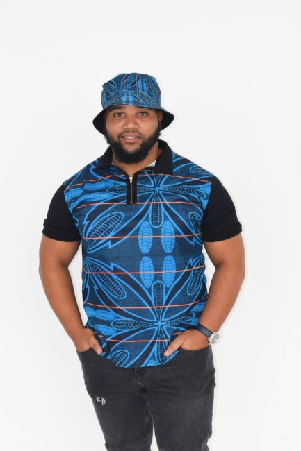 Blue Sotho Bucket Hats by Tribe Afrique Tribe Afrique