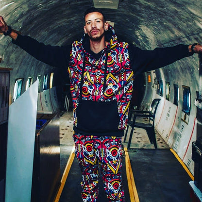 Full Kai Black African Hoodie with 3-Ply Mask Tribe Afrique