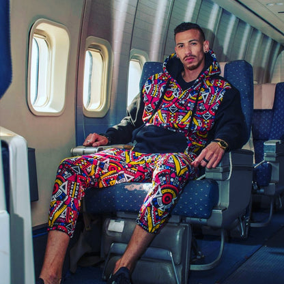 Full Kai Black African Hoodie with 3-Ply Mask Tribe Afrique